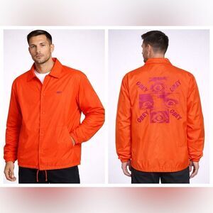 Obey Nylon Windbreaker Snap Front Jacket